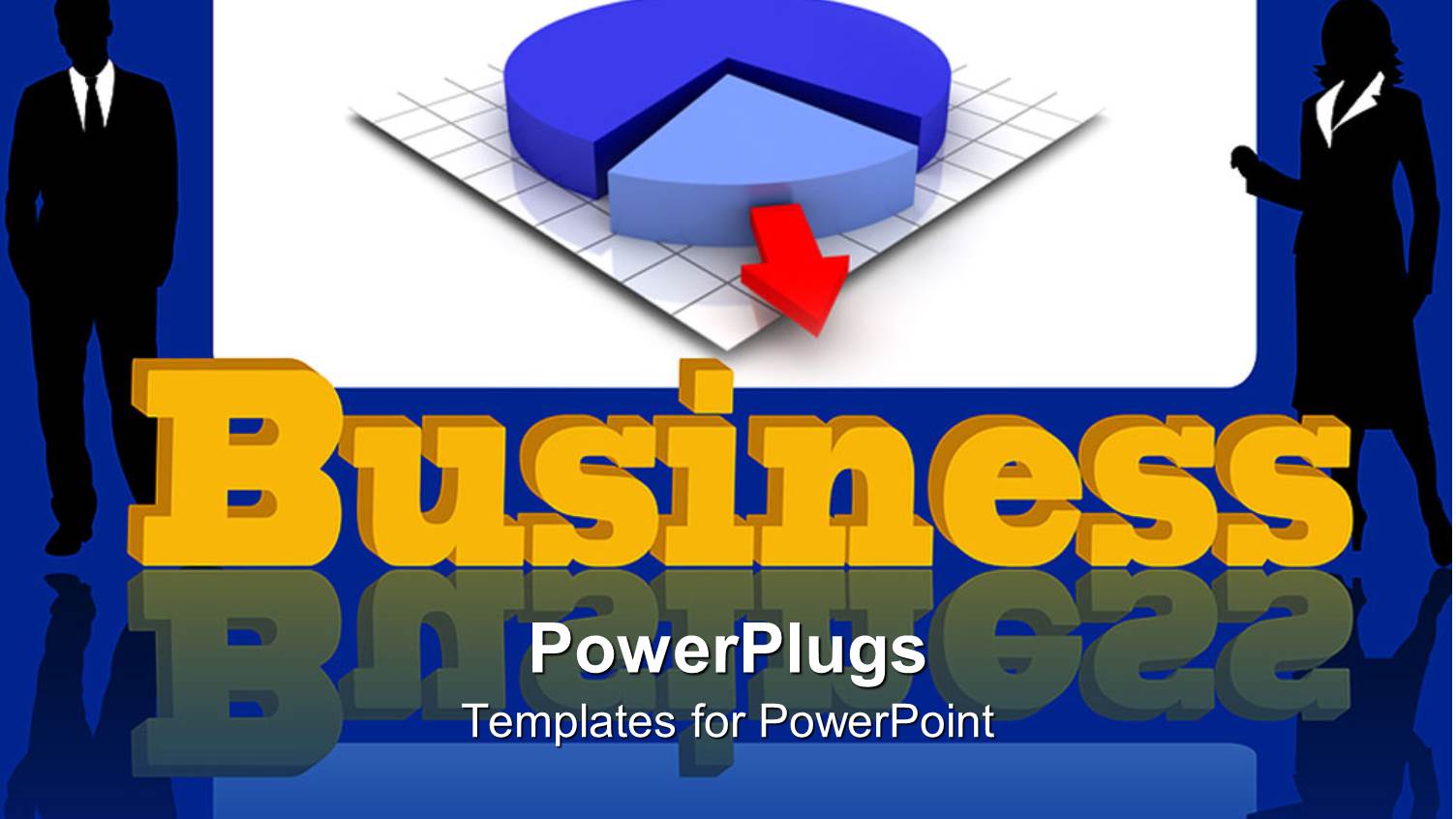 Two Professionals with Pie Chart in the Background