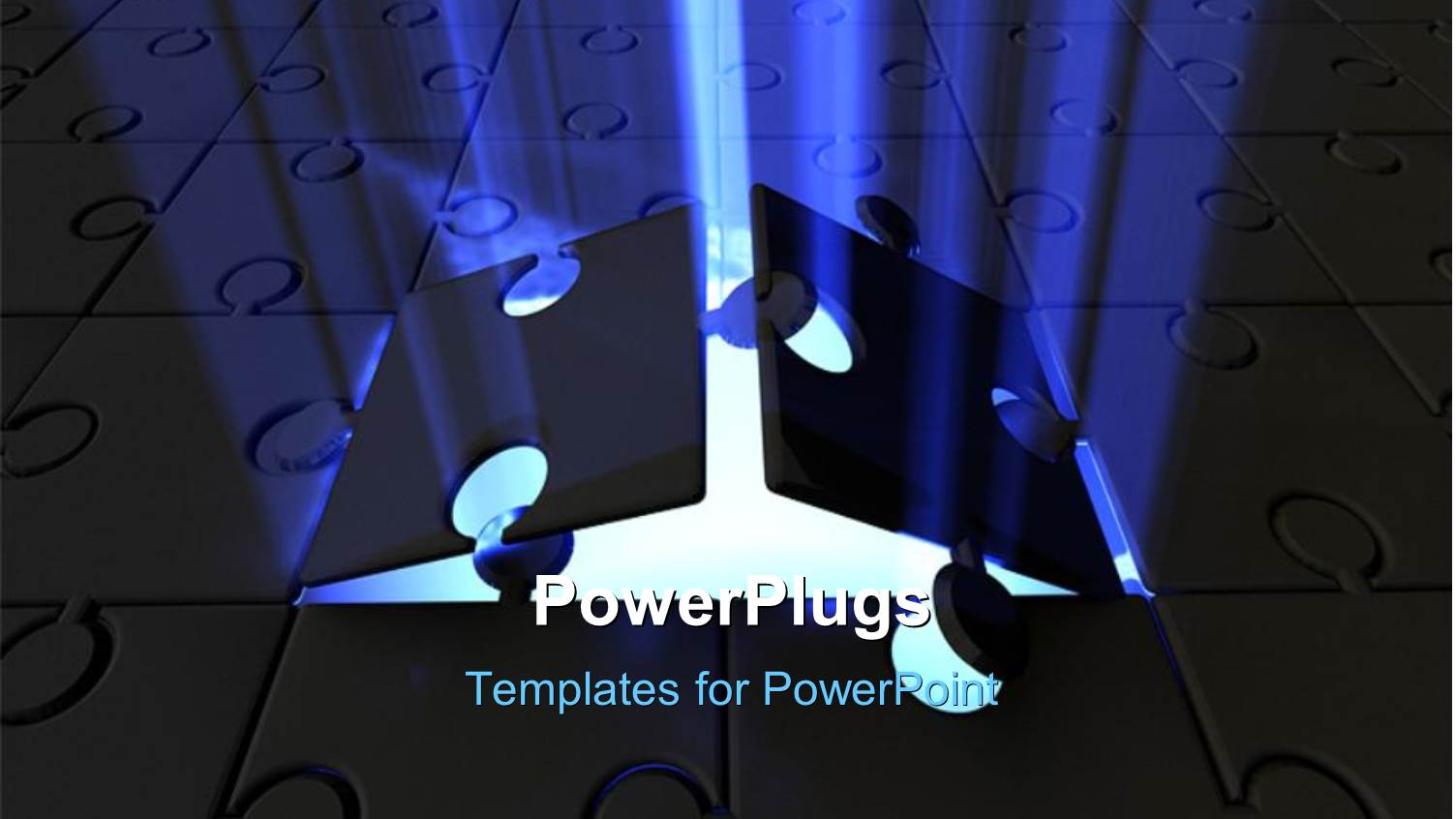 Two Puzzle Pieces Open Up and Background Light Comes Out with Dark Blue Puzzles