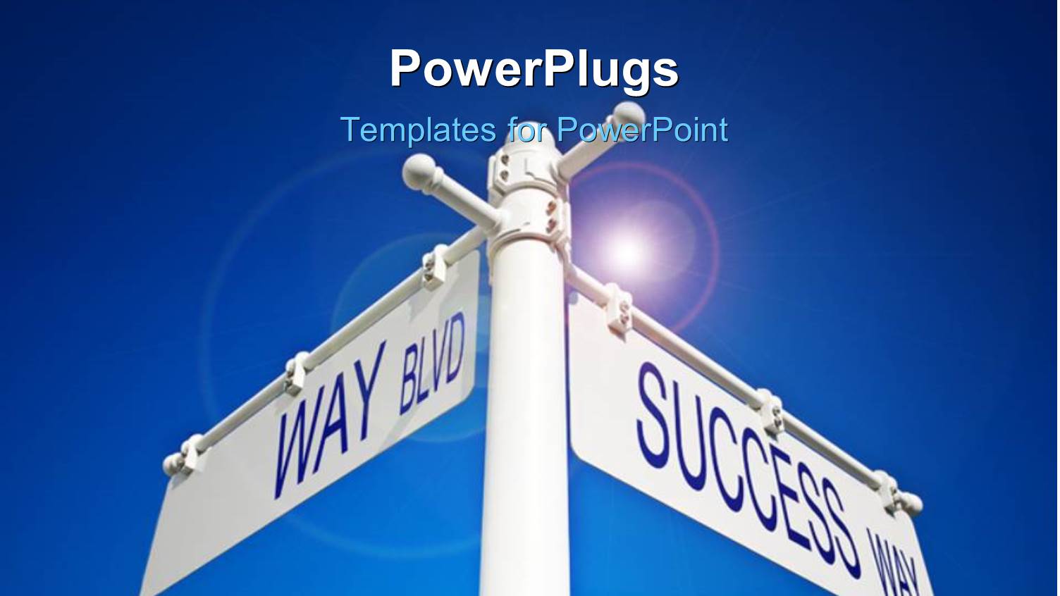 Two Road Signs with Bluish Background and Place for Text