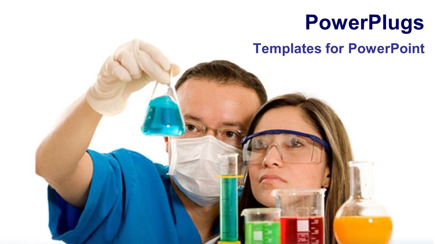 Two Scientists Handling the Chemicals with White Background