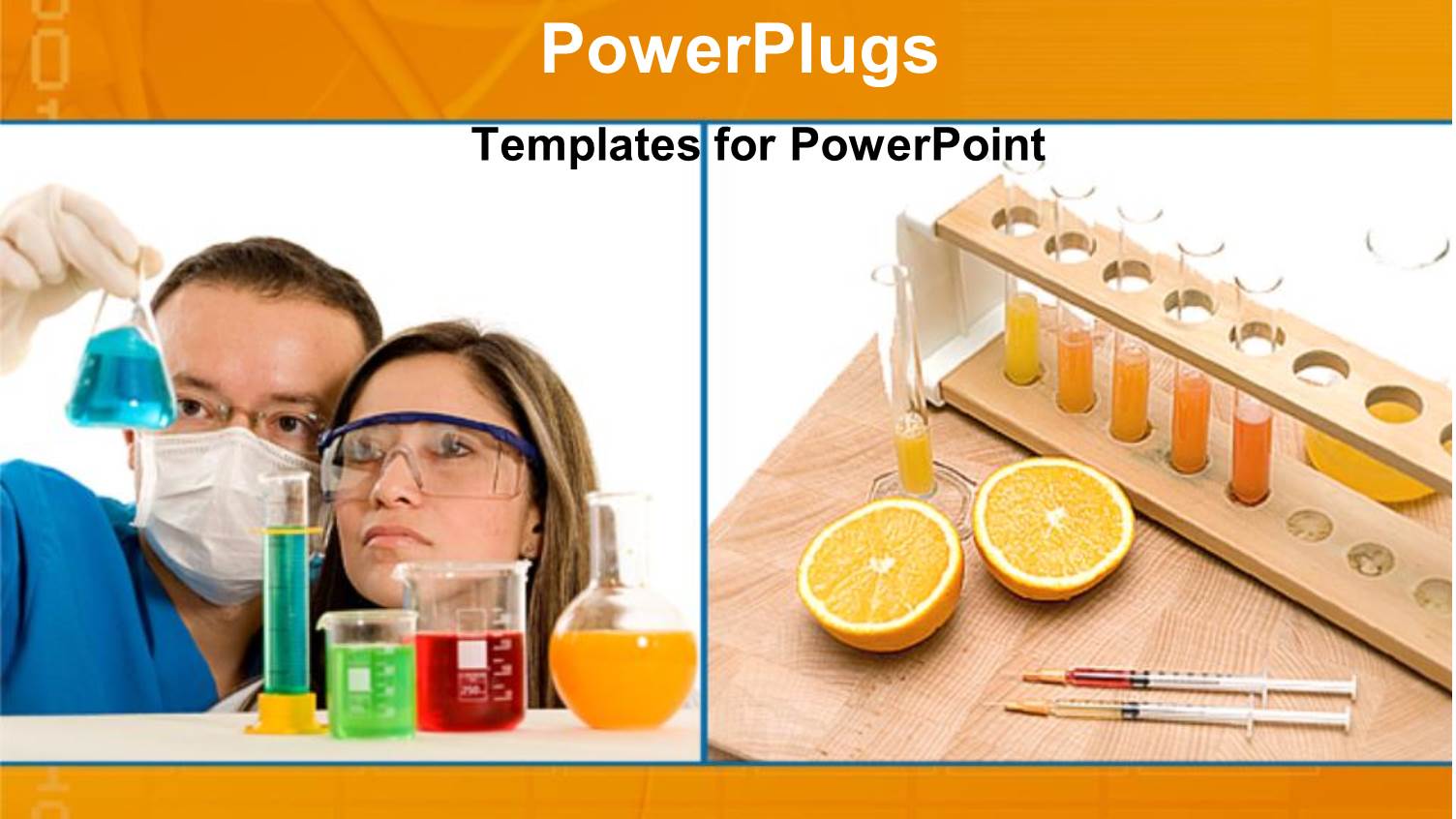 Two Scientists Working on a Experiment in Chemical Lab with Beakers