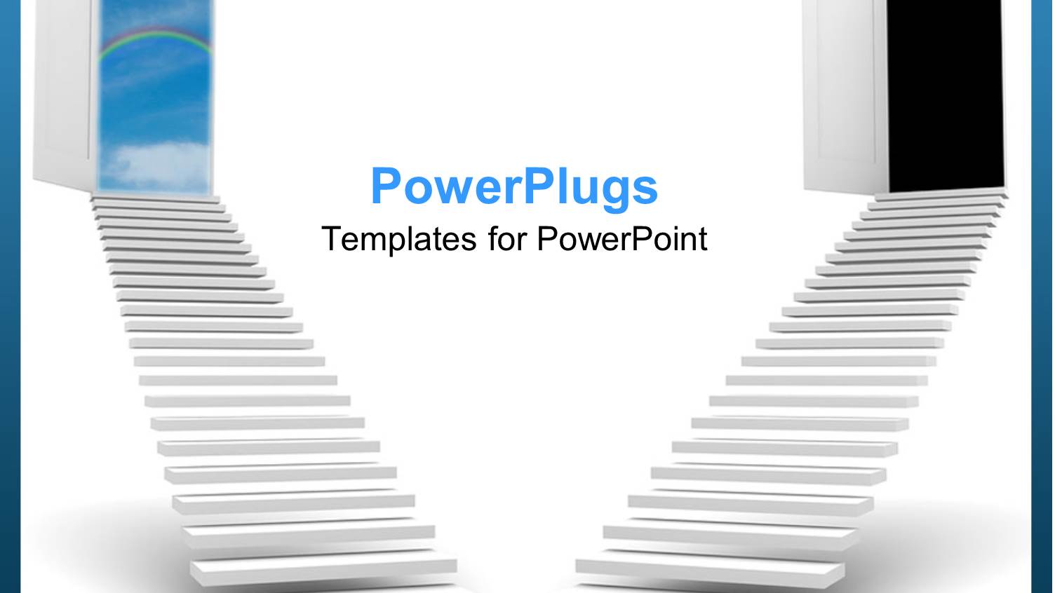Two Stairs with One Leading to Cloudy Sky and the other Dark Night