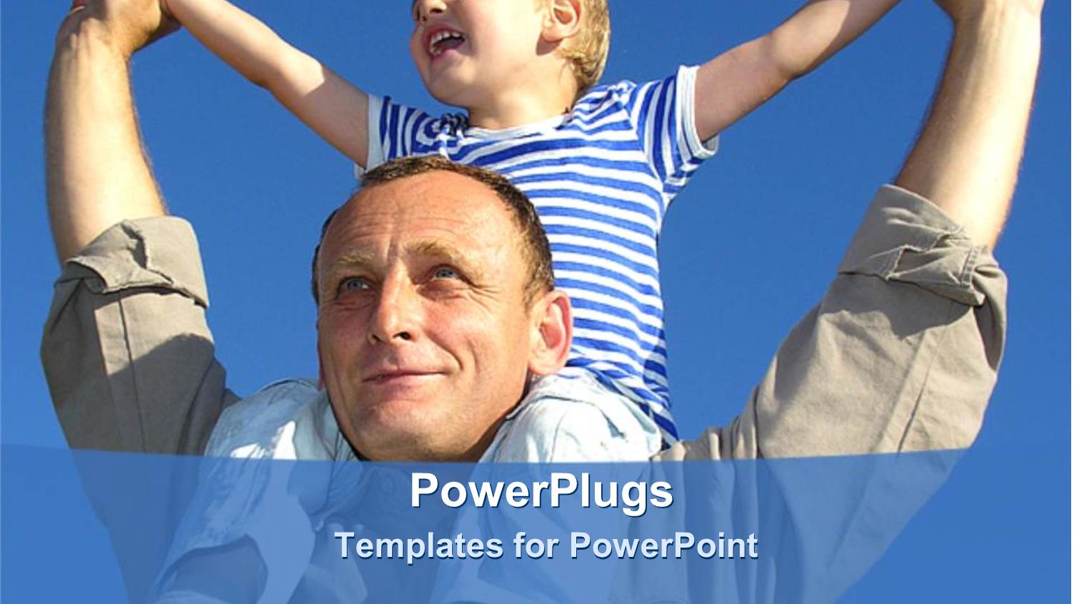 Two Tiles with Two Families Smiling Over a Clear Sky Background