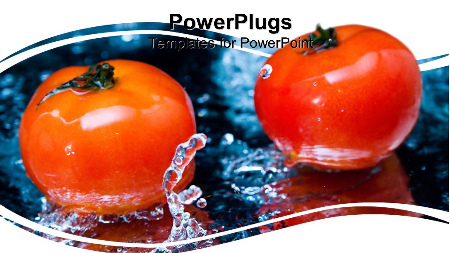 Two Tomatoes in Clear Water Splash