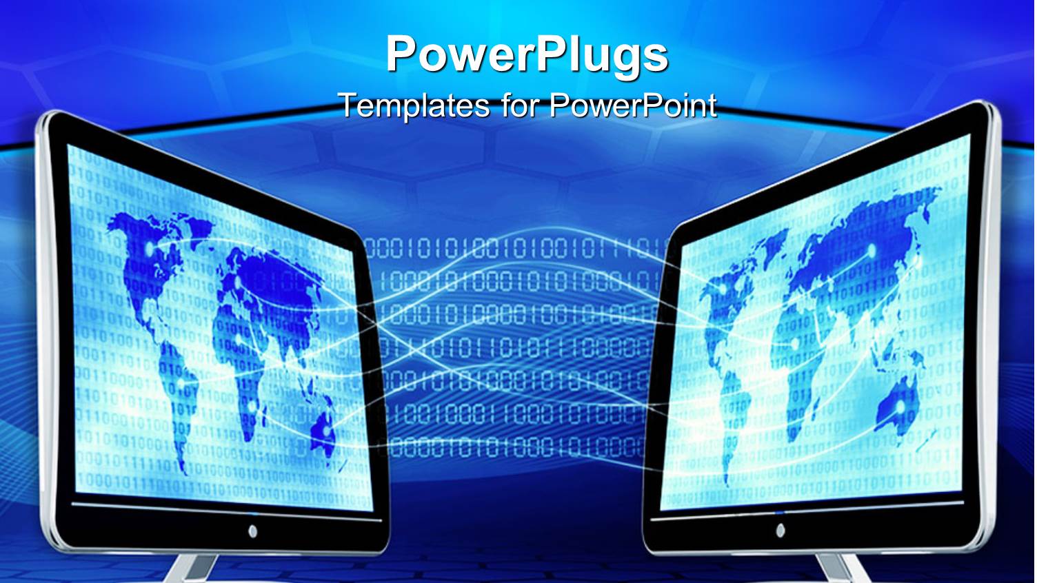 Two Wide Open Monitors with Maps in them and Binary