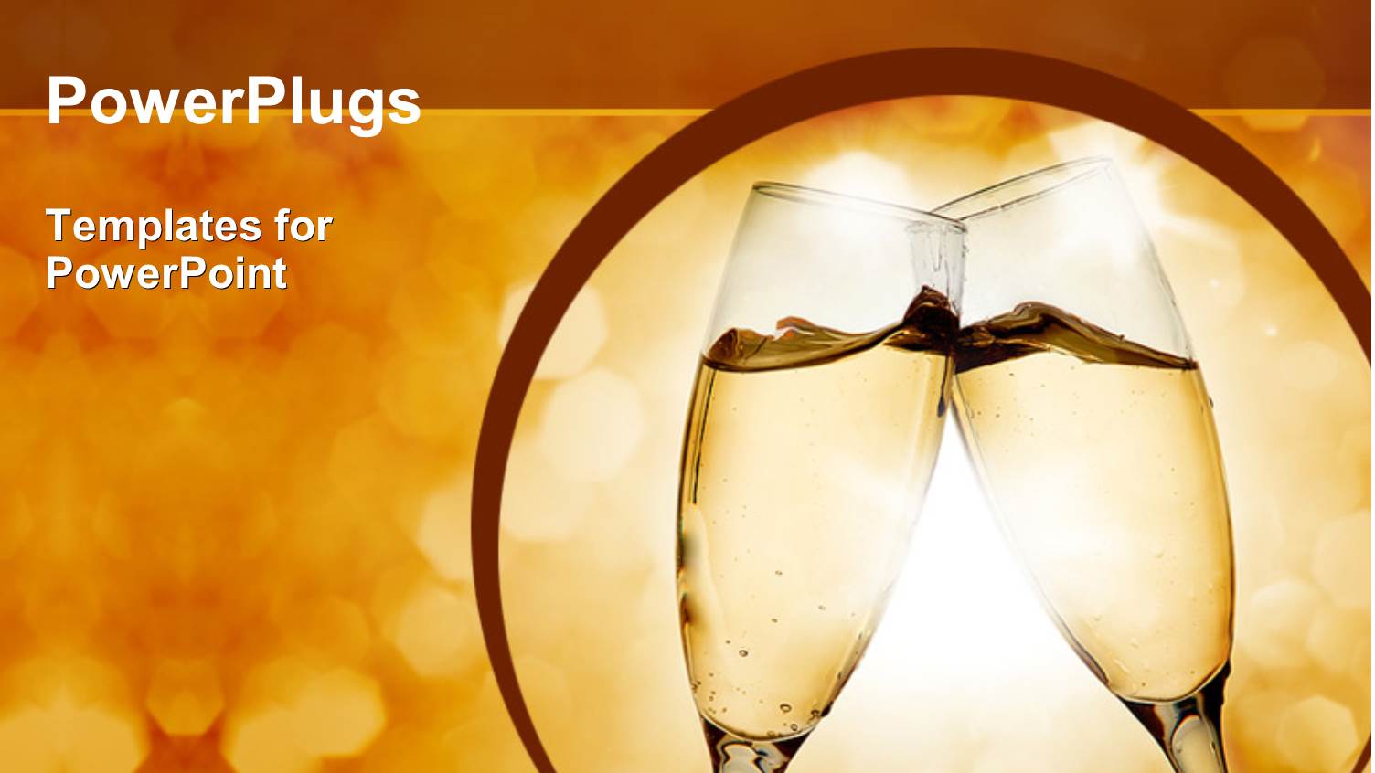 Two Wines Glasses with Golden Background