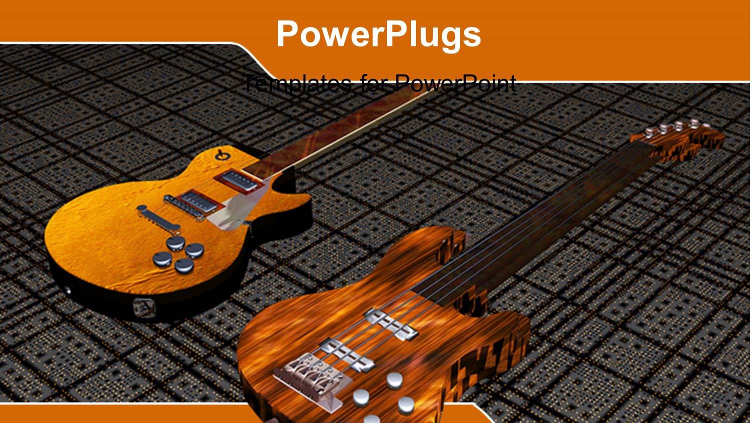 Two Wooden Guitars and String on Grid Line Patterned Background