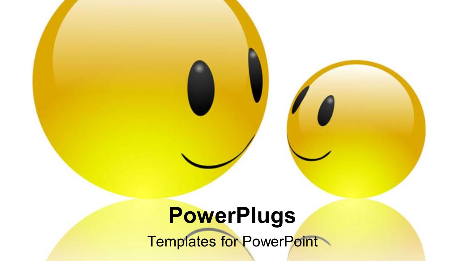 Two Yellow Happy Emoticons as a Metaphor Mother and Child on White Background