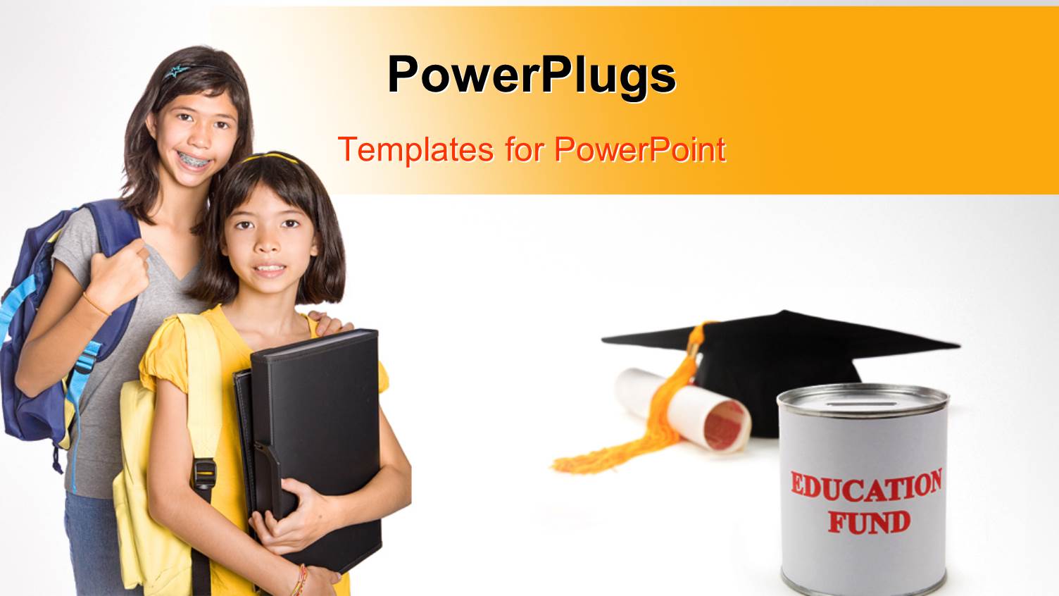 Two Kids Going to School with a White Background