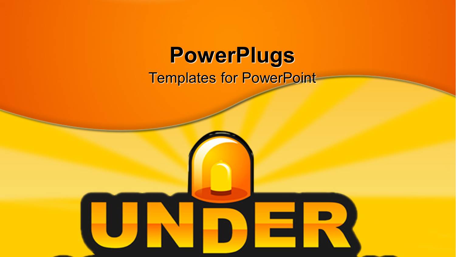 Under Construction Sign with Siren on Orange Background