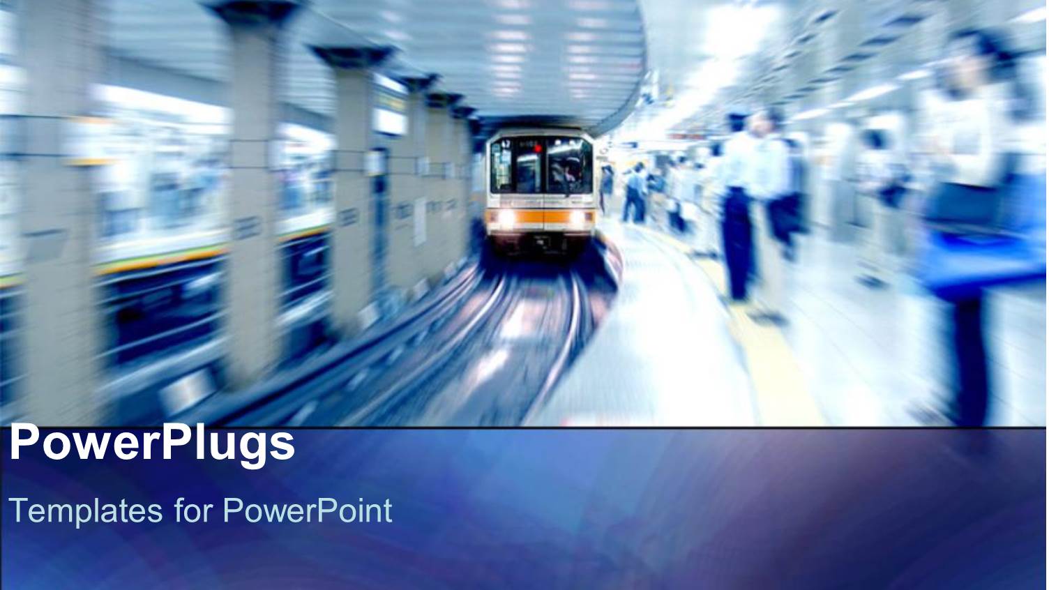 and Underground Train on the Move with People Waiting for it to Stop