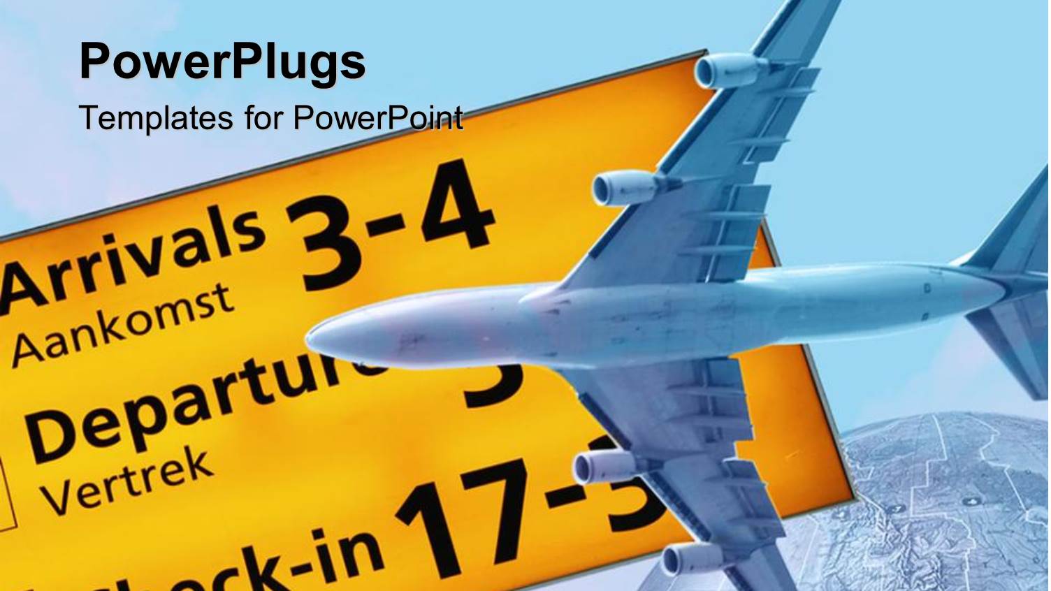 Underside of Blue Jet Plane in Front of Flight Information