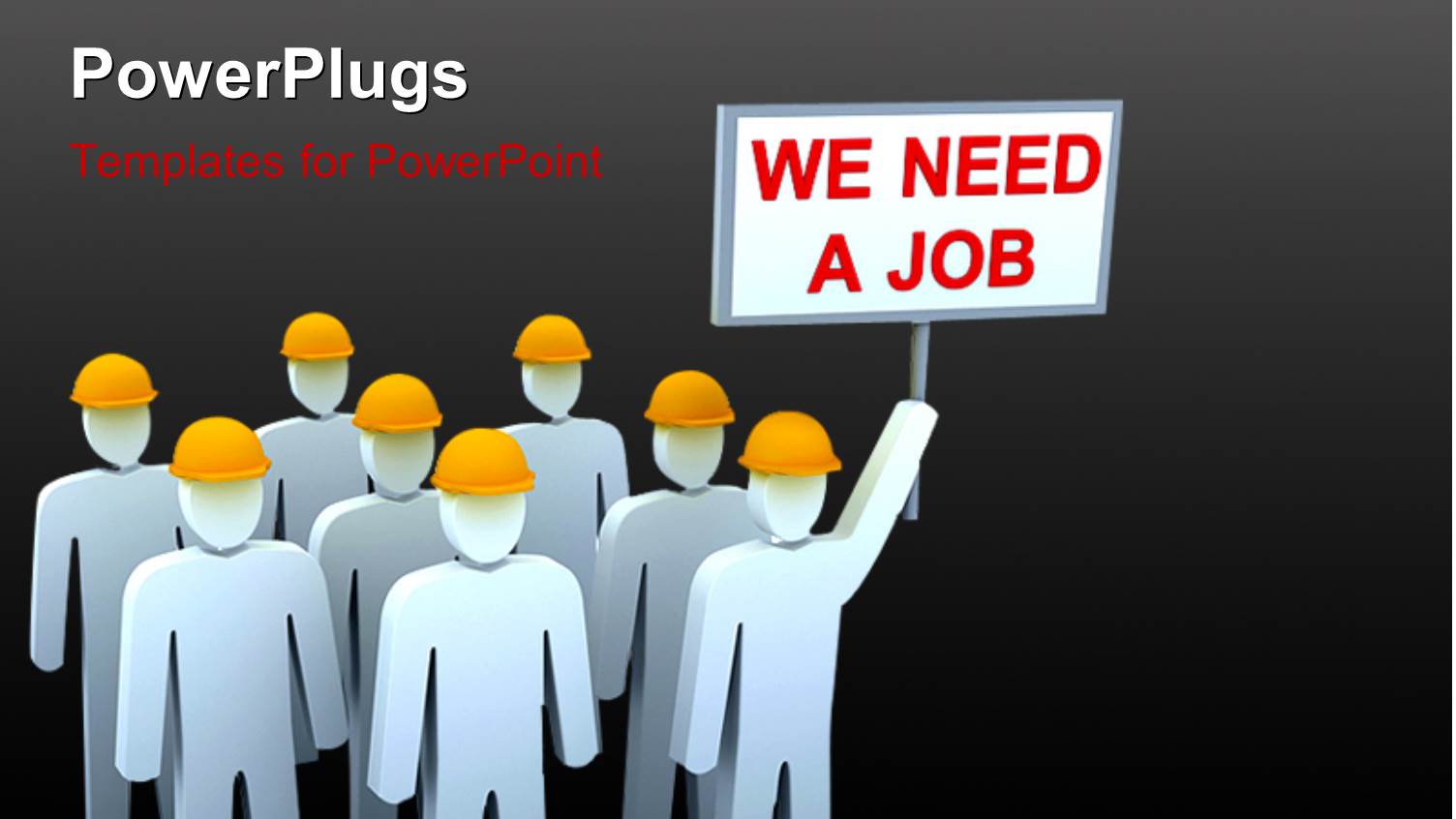 Unemployment Depiction with Team of People Carrying Placards in Protest