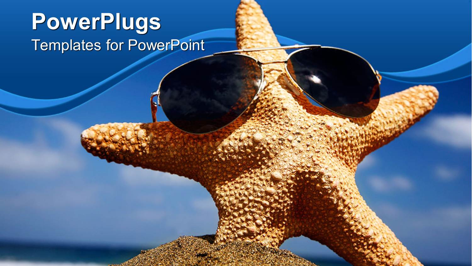 Upright Starfish in Sand Wearing Sunglasses