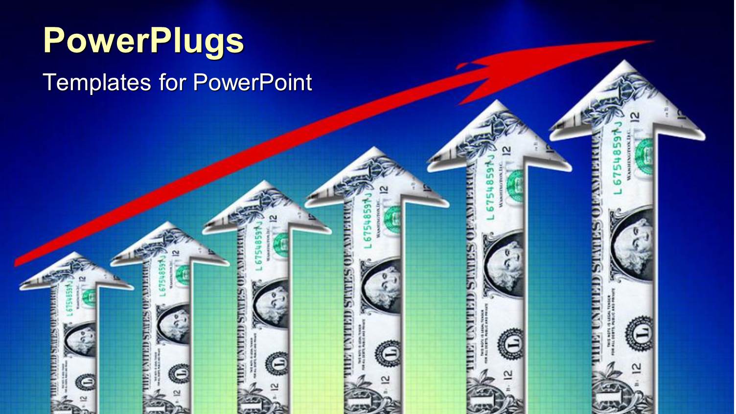 Upward Arrows Made from Dollar Signs with Red Arrow Overtop