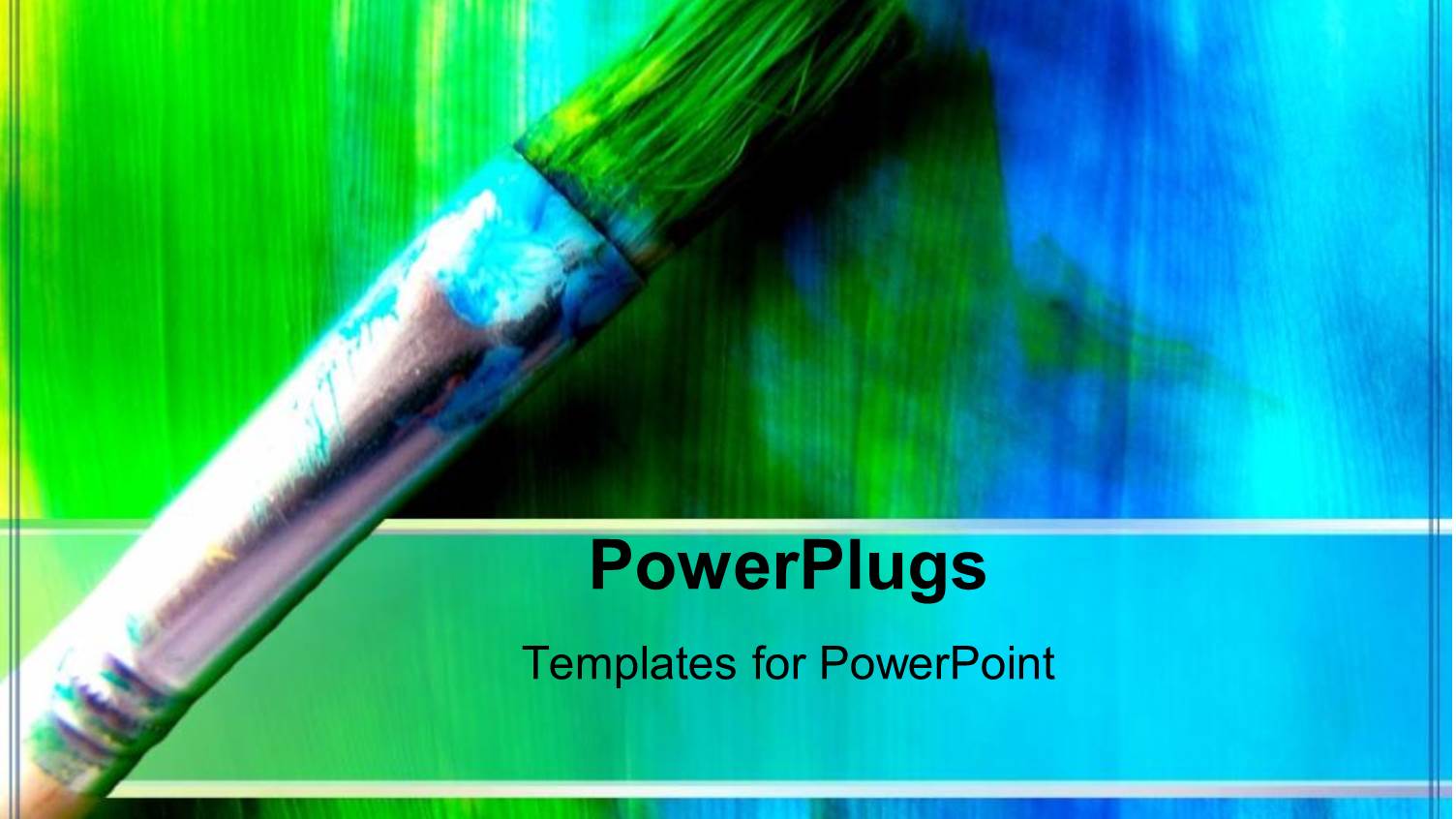 Used Paint Brush with Green-Blue Bristles