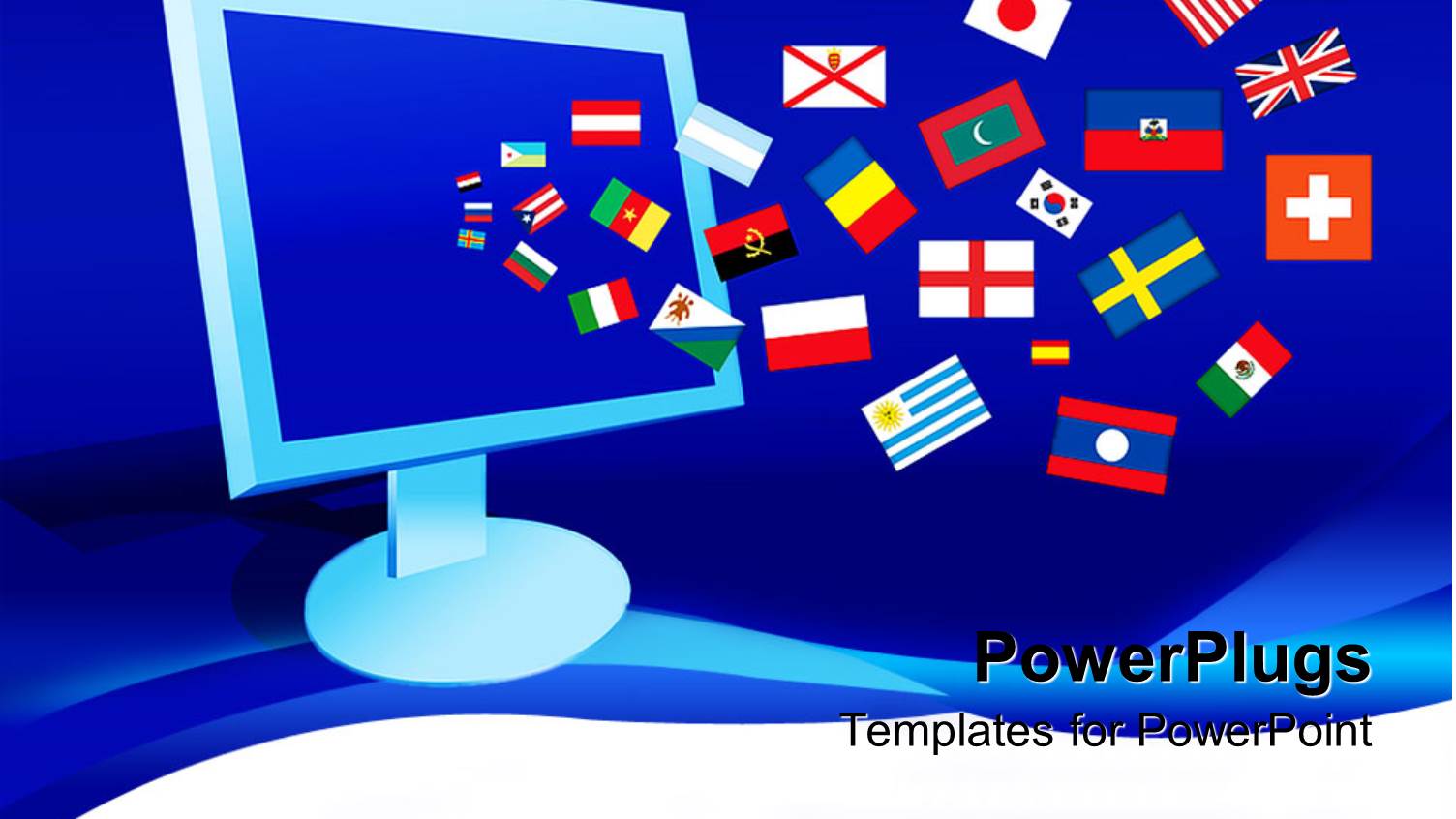 Varioud Country Flags Going Inside a Screen