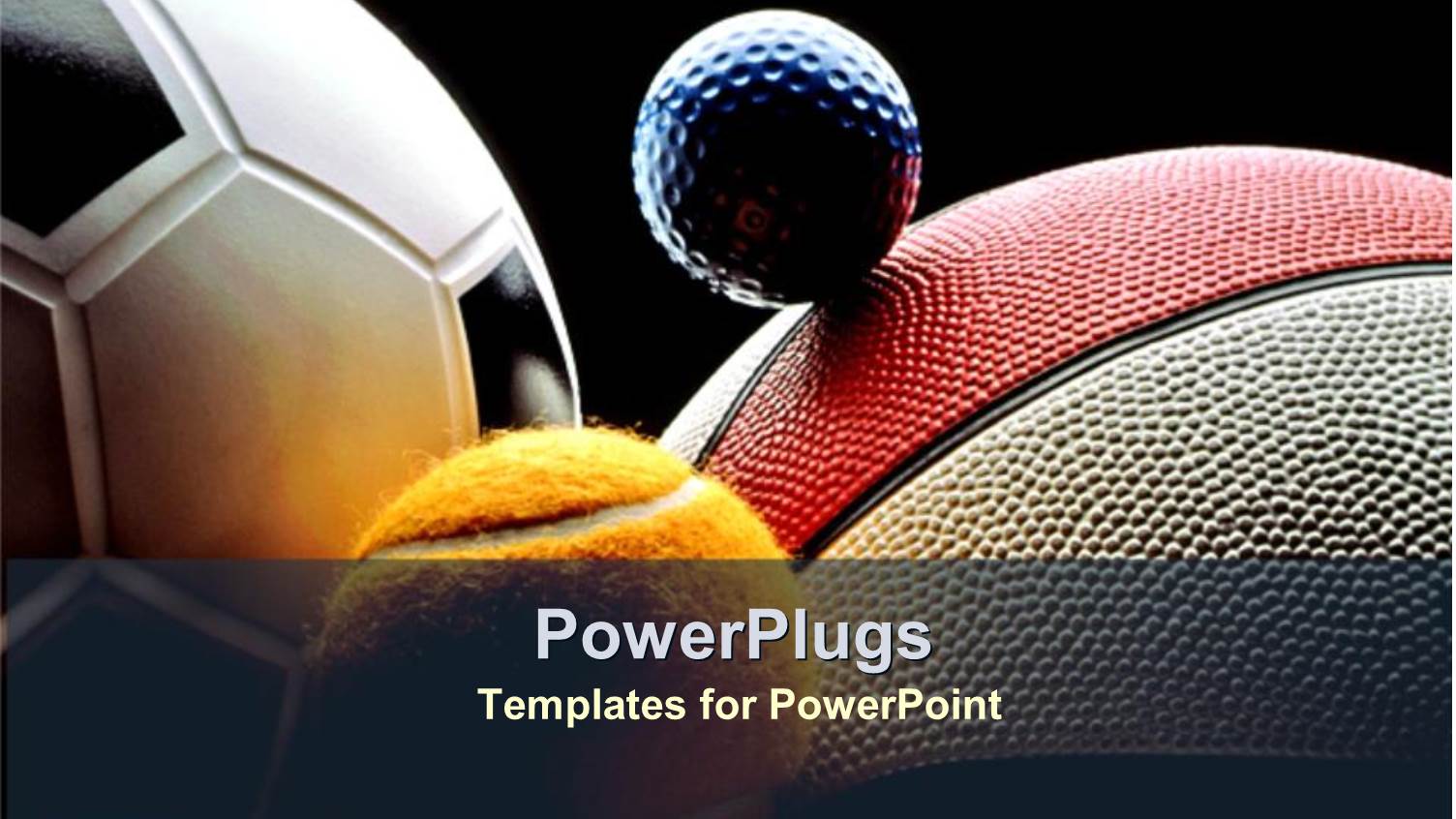 Various Balls, American Football, Basketball, Soccer Ball, Tennis Ball, Baseball Ball, and Golf Ball on Black Background