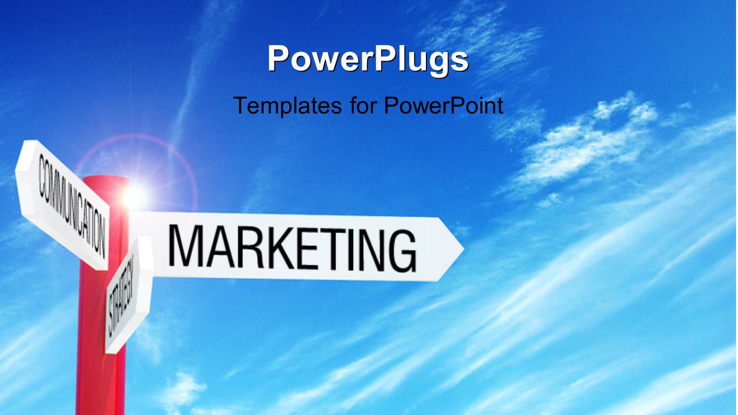 Various Business Related Signs with Sky in the Background