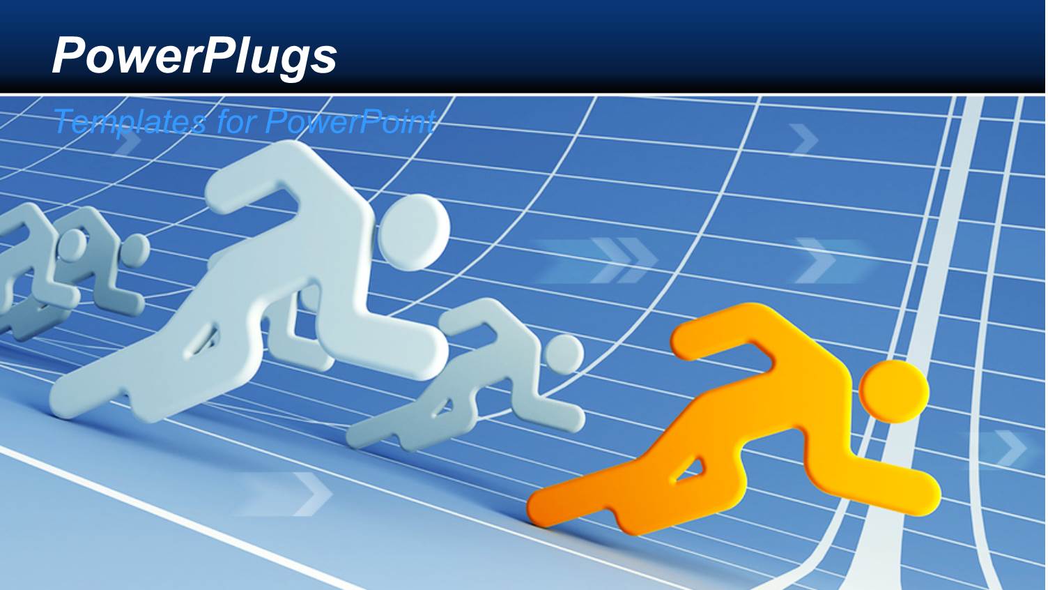 Various People Running in a Race with Lines in Background