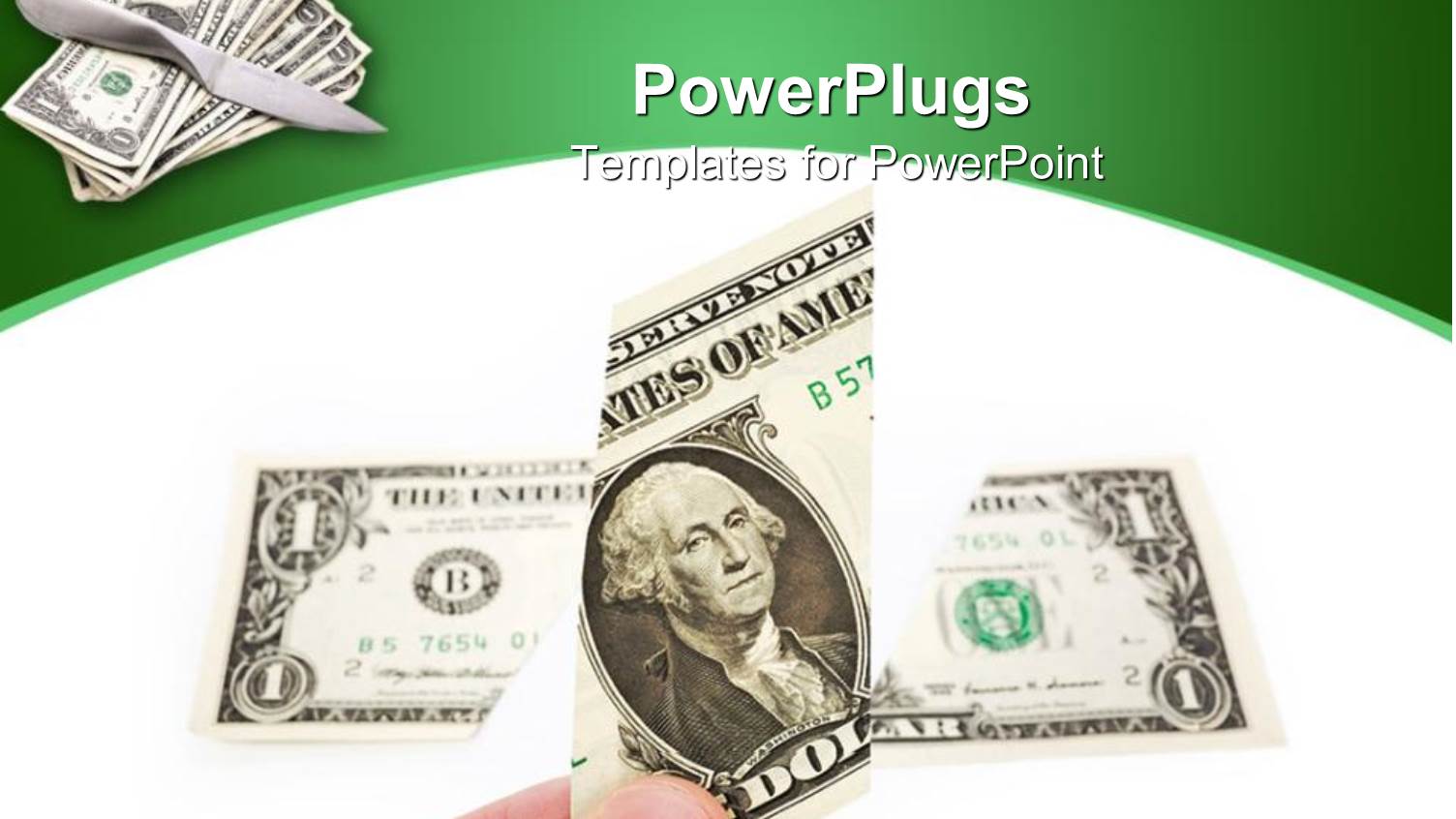 Various Pieces of a Dollar Note with White Background