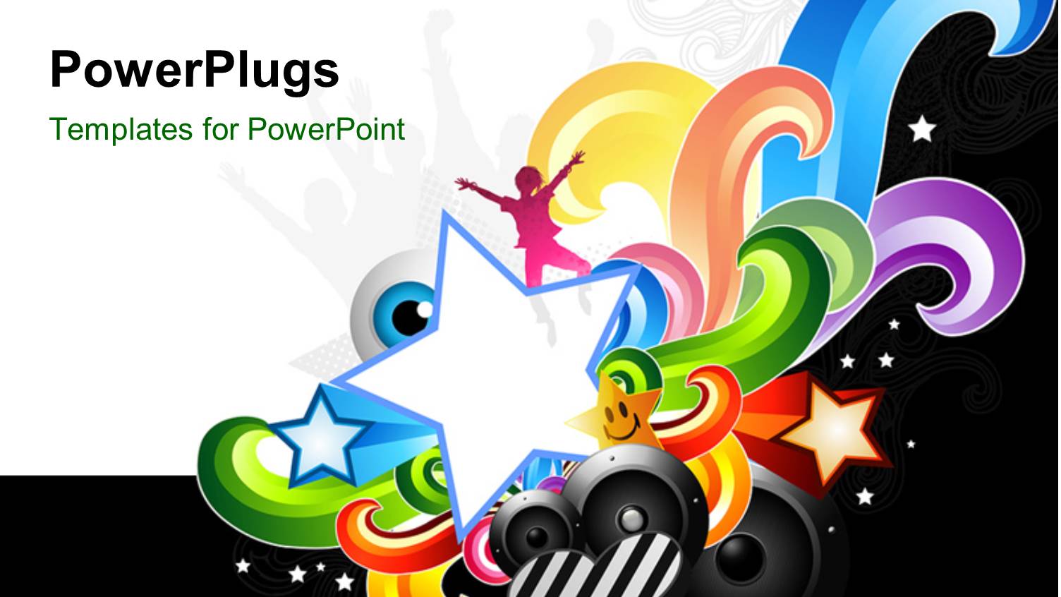 Various Speakers and Stars Along with White Background