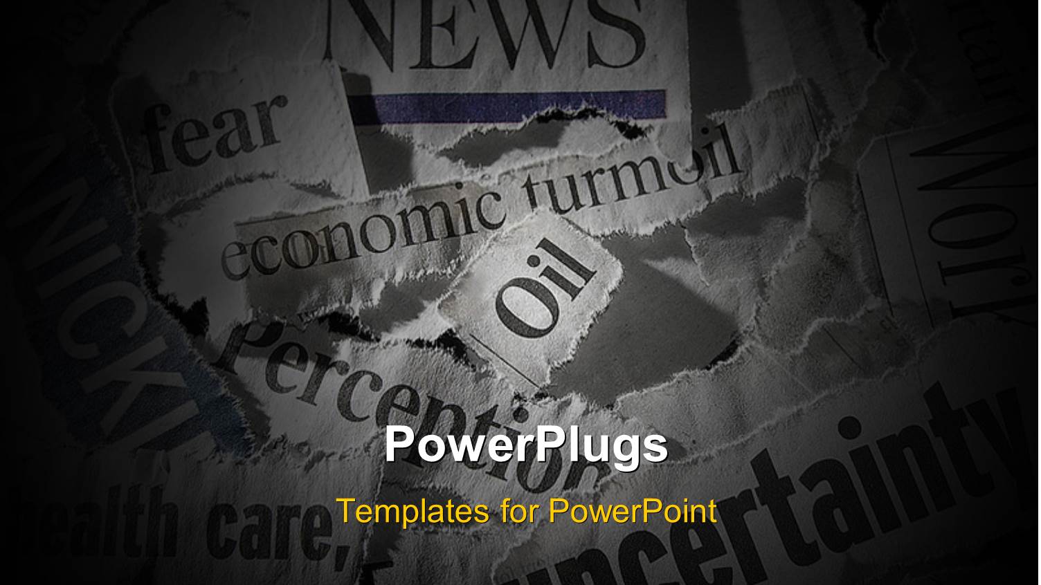 Various Torn Newspaper Headlines Showing Economic Concepts