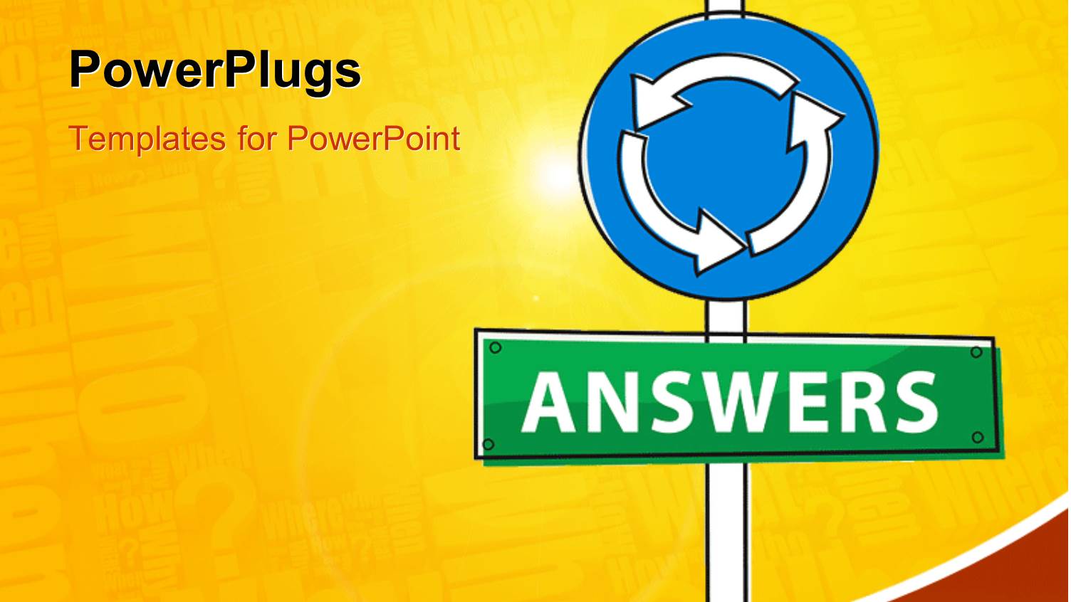 Vector Depiction of a Sign Pointing Road to Find Answers and Questions in the Background