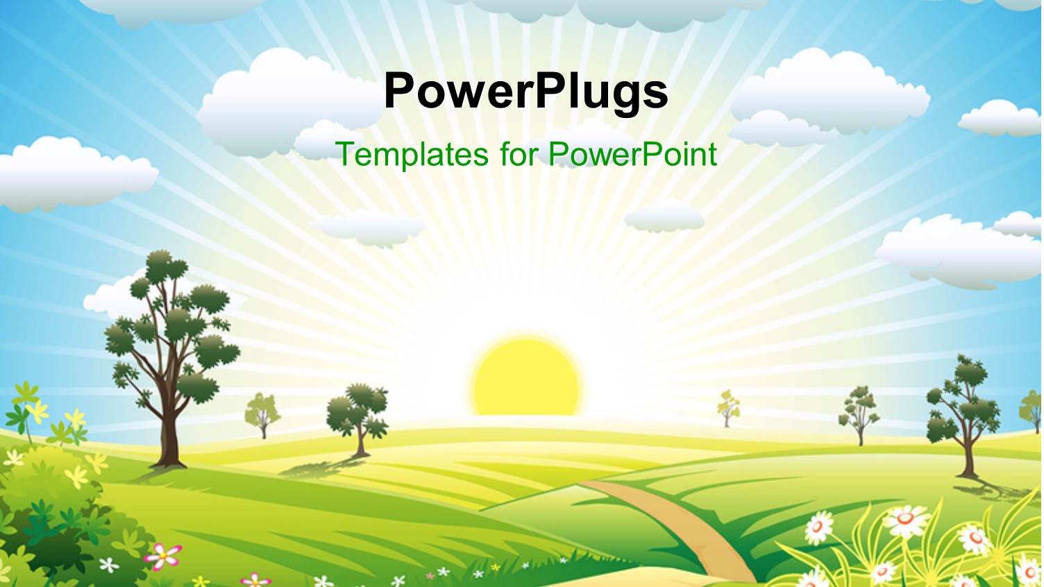 Vector Illustration of Sunny Meadow Landscape