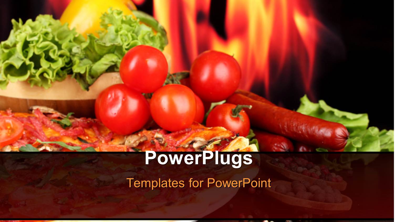 Vegetables, Tomato with Delicious Pizza on White Plate Over Wooden Table