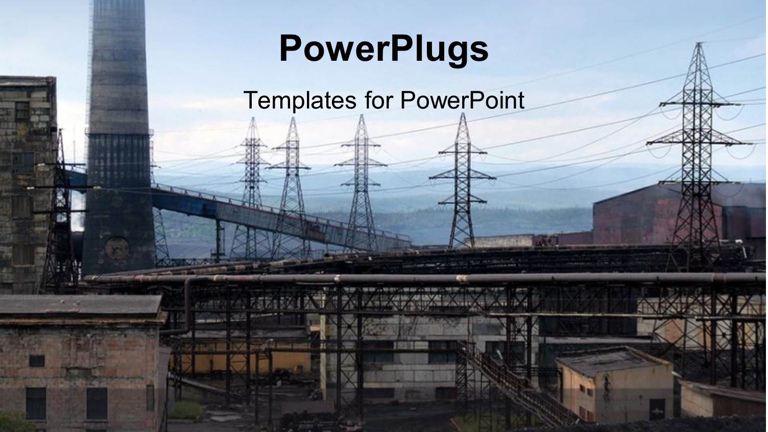 View of an Industrial Area with Electrical Power Plants