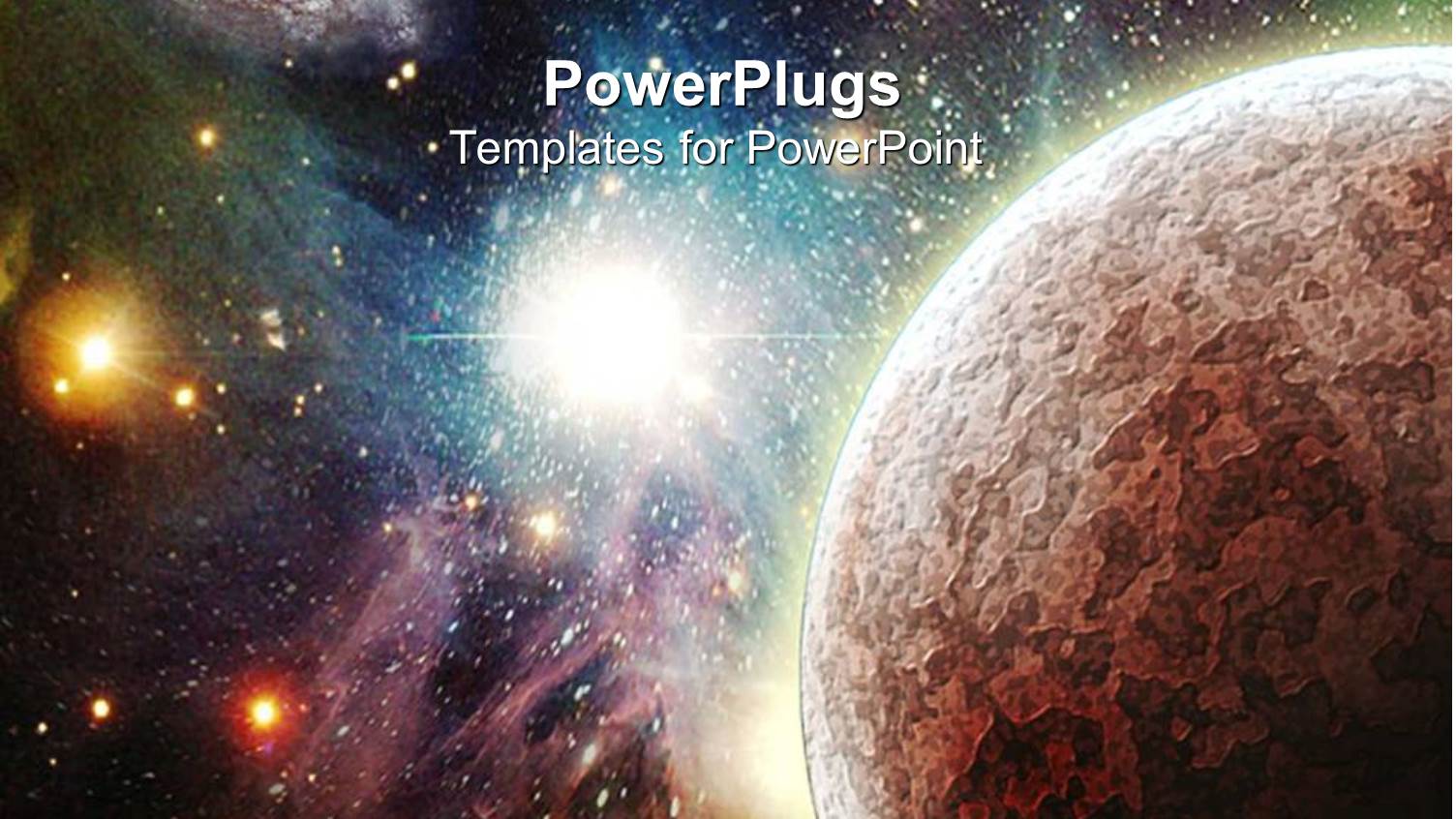 View of the Universe with Planets, Stars and Nebulas Glowing in the Background