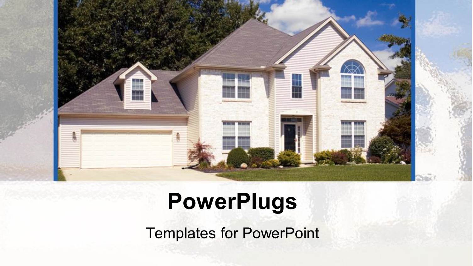 a Villa with a Lawn and Clouds in the Background