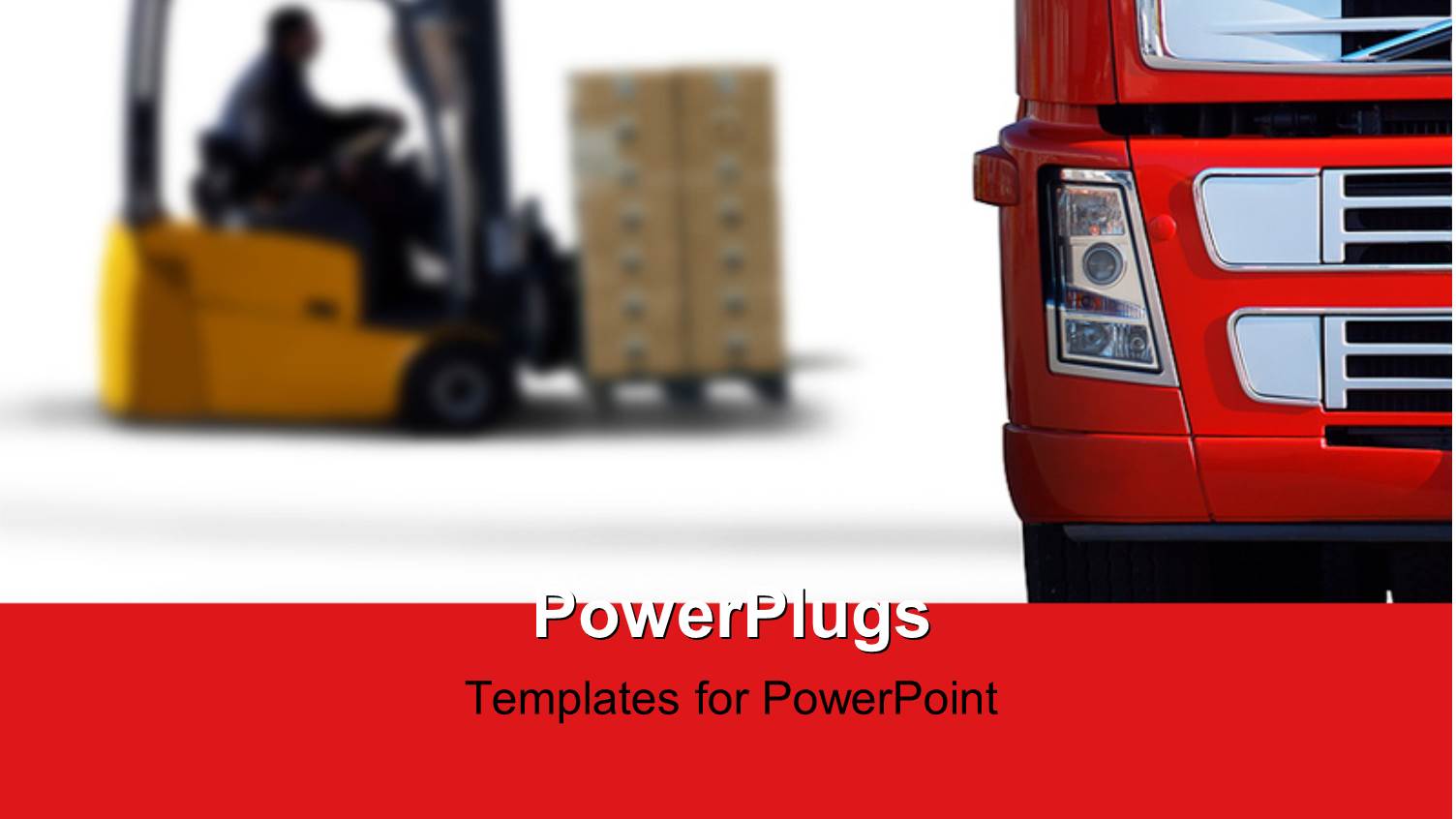 Warehouse with Heavy Red Truck Loaded by small 