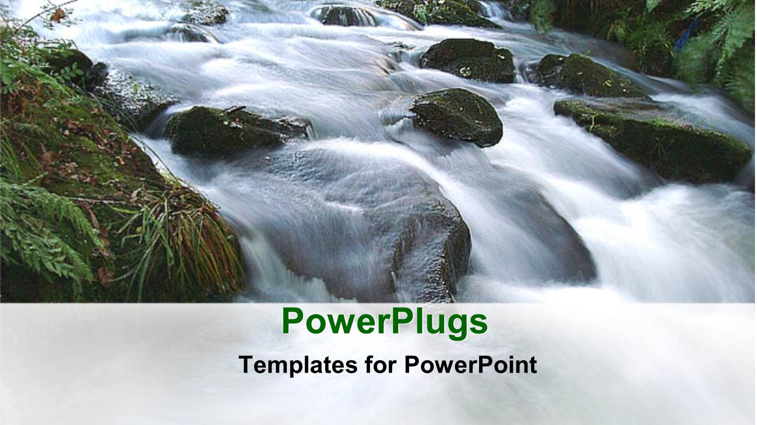 Water Fall with Water Gushing Down Rocks and Green Vegetation