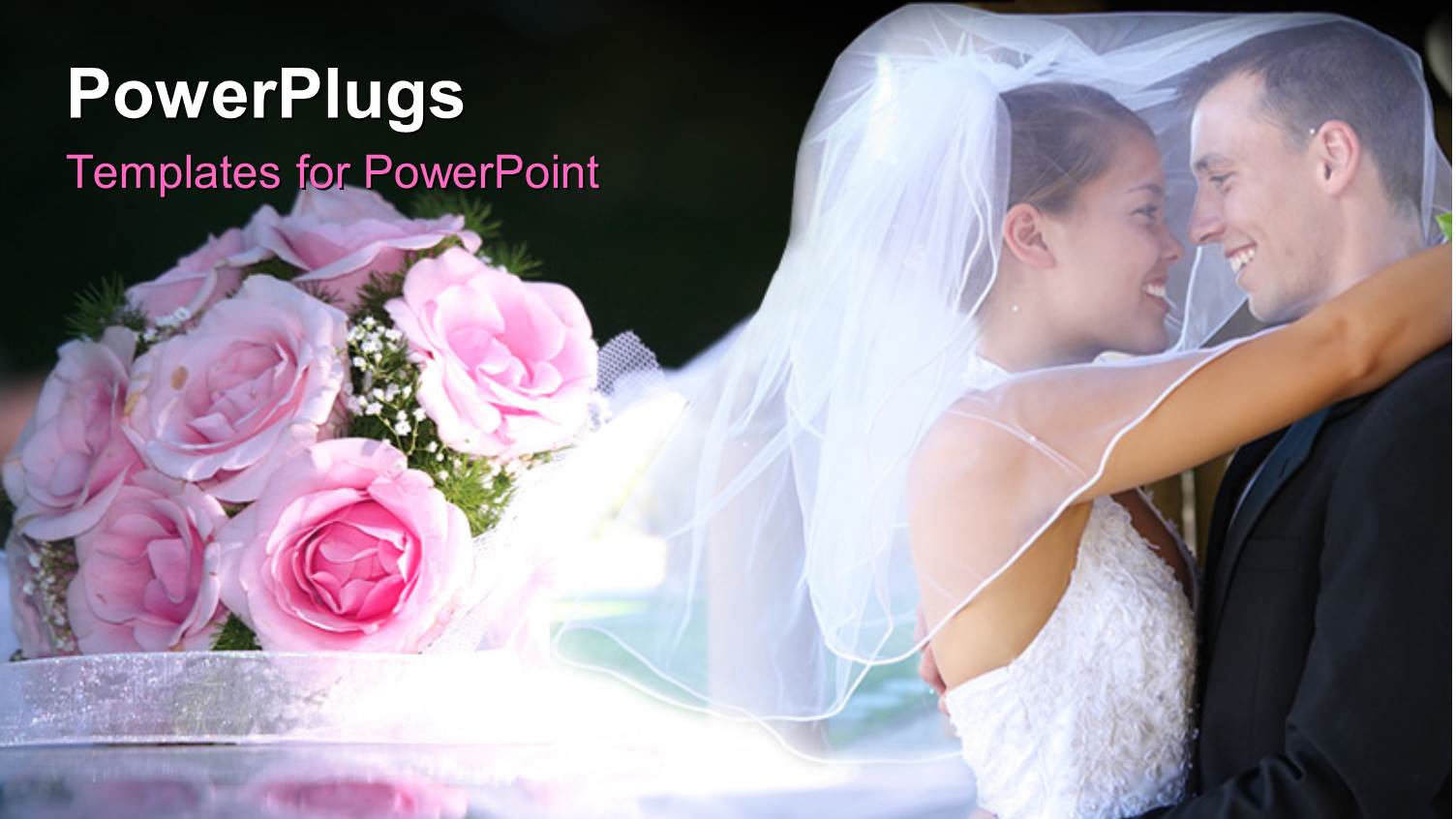 a Wedding Couple with a Number of Flowers in the Background