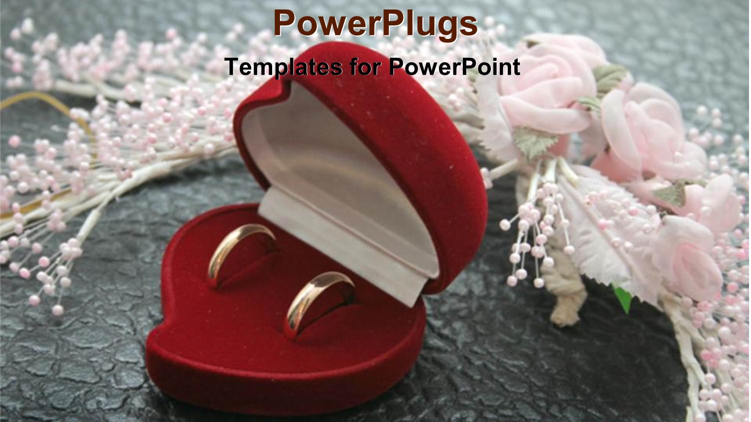 Wedding Rings in Red Box with Flowers and Pearls, Bridal, Jewelry