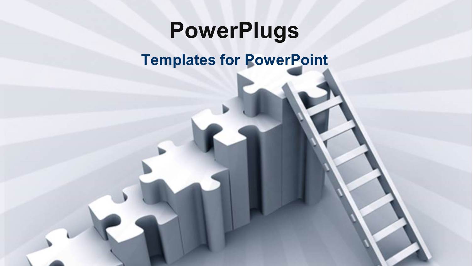 White 3D Jigsaw Puzzle Pieces of Varying Height with Ladder