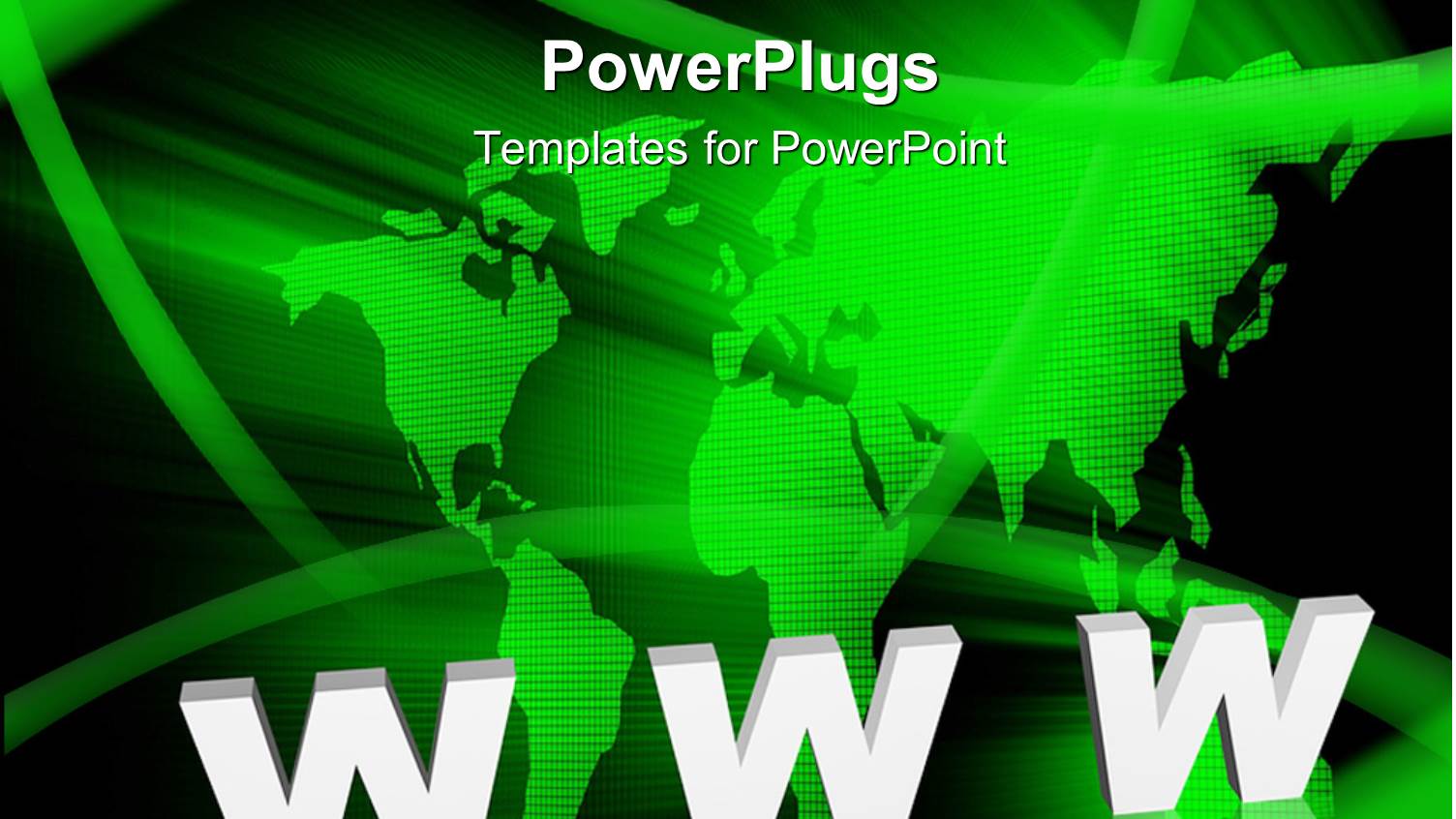 White 3D Word WWW with Green Earth Globe on Black Background