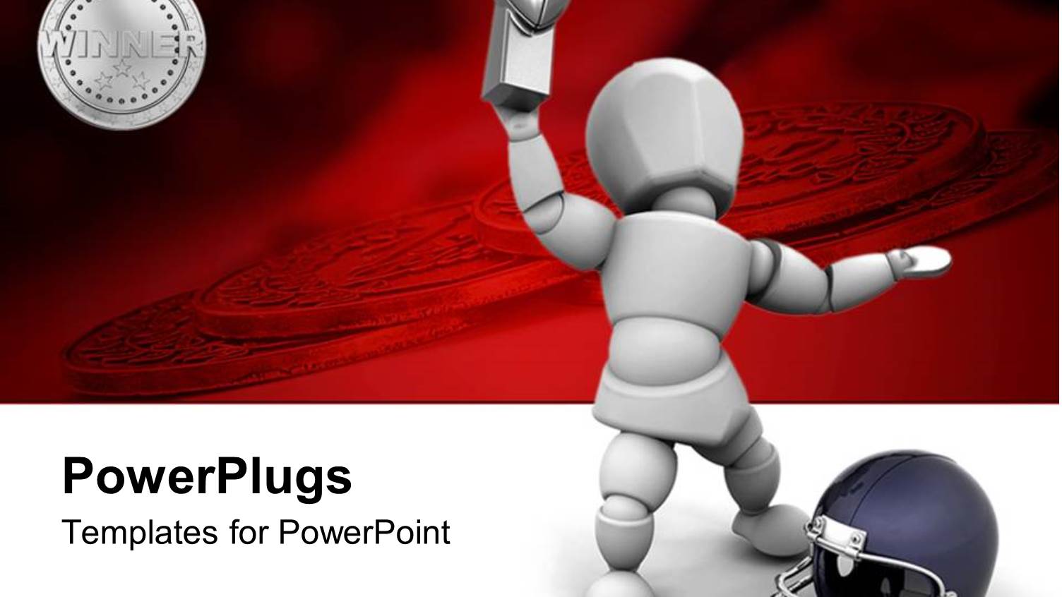 White Animated Robot Holding a Trophy and Winning Medal