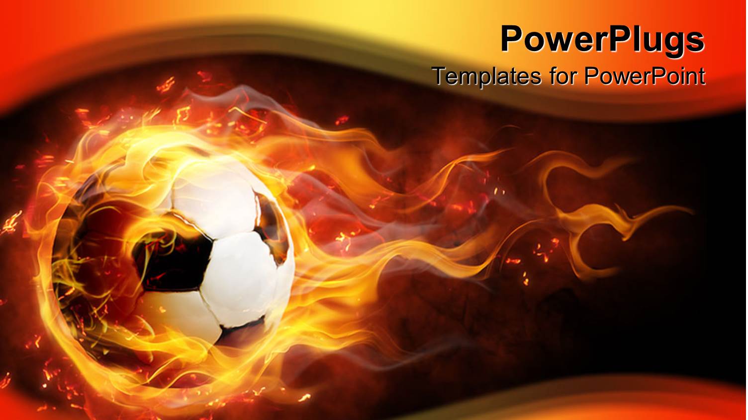 White and Black Football on Fire on a Black and Orange Background