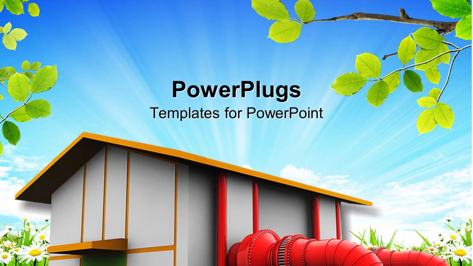 White Building with Red Pipes, Hydroelectric Power, Green Power, Hyrdroelectricity