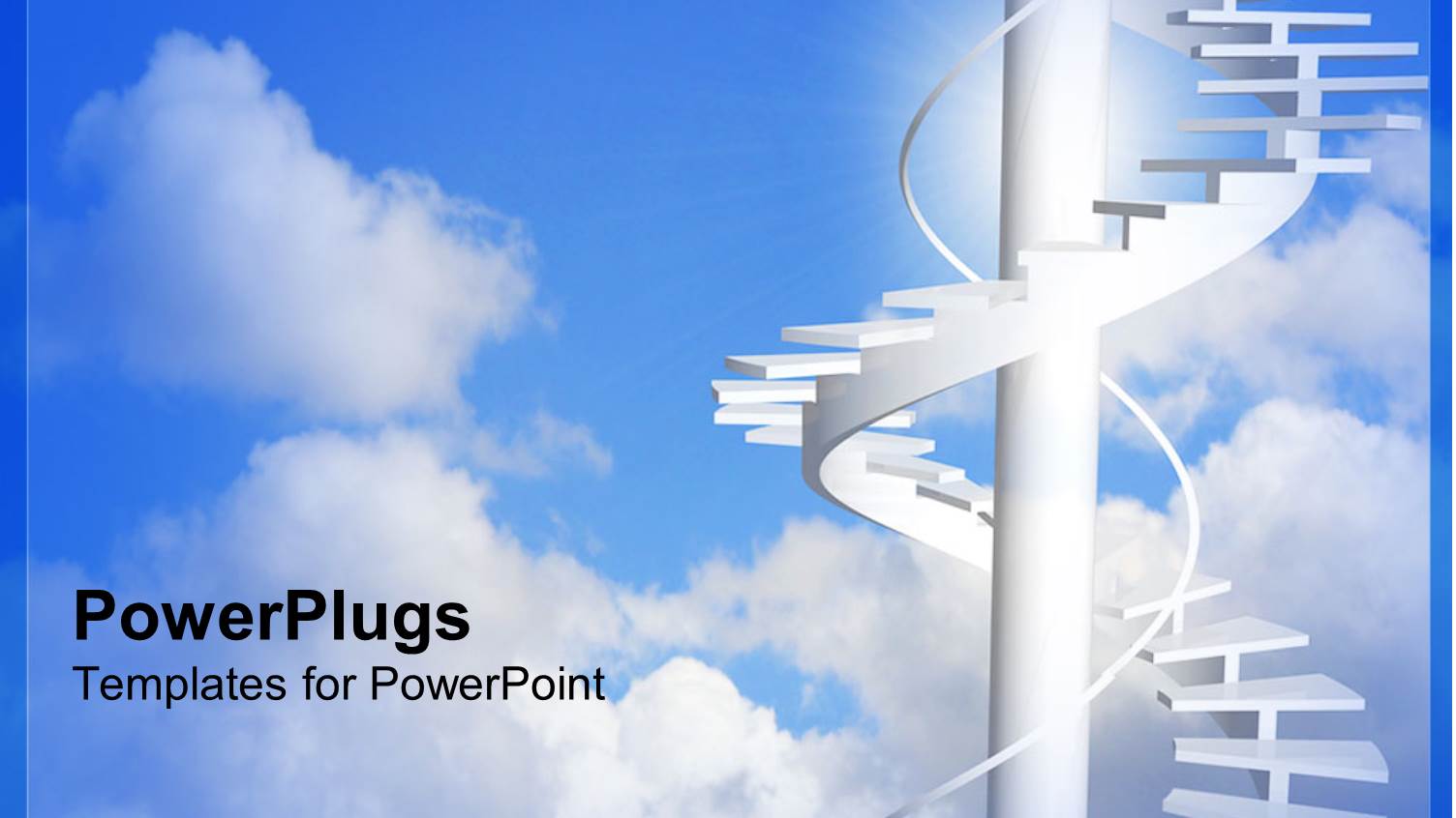 White Circular Stair Case in the Clouds