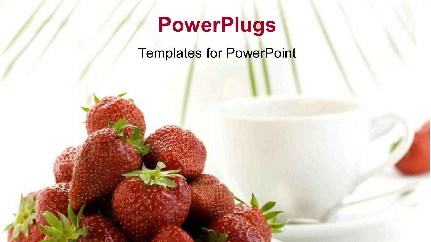 White Coffee Cup and Saucer with Dish of Strawberry