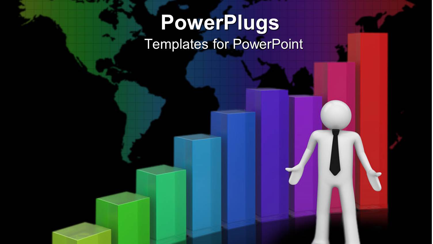 a White Colored 3D Human Character Standing in Front of Multi Colored Bars