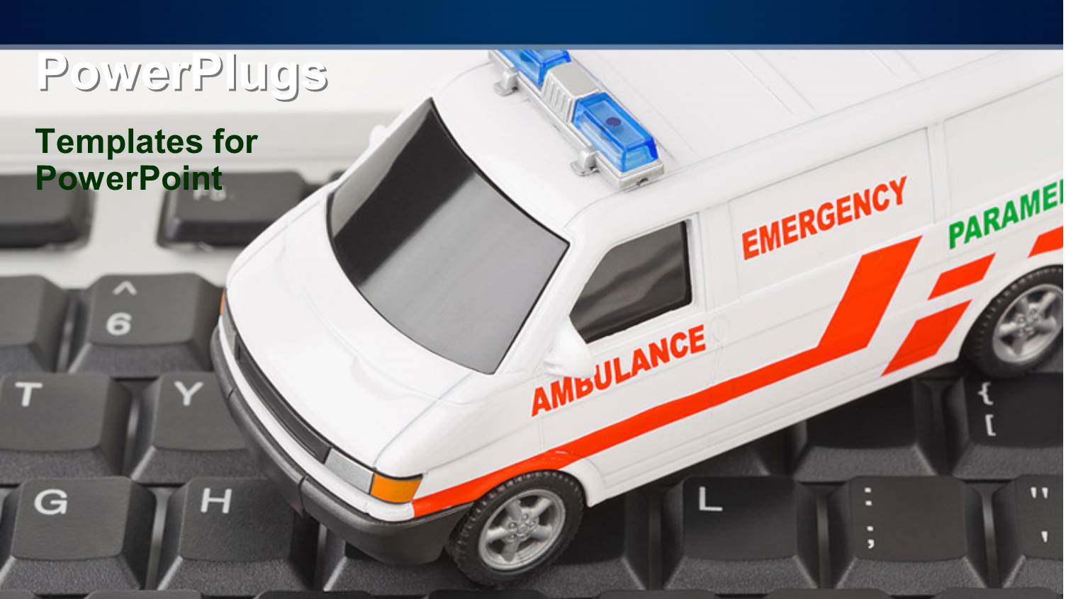 White Colored Emergency Ambulance on Computer Keyboard 