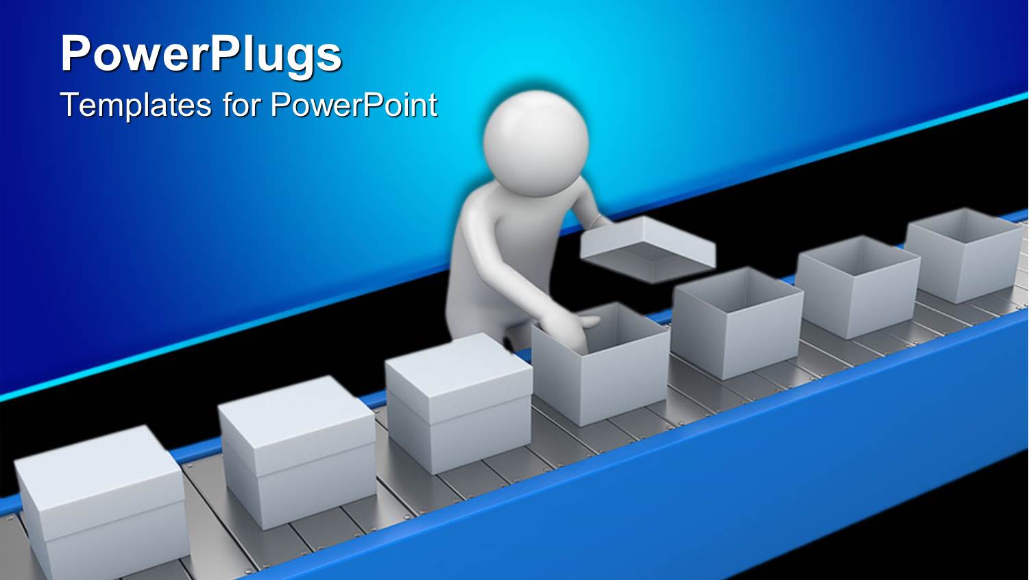 a White Colored Human Character Opening some White Boxes