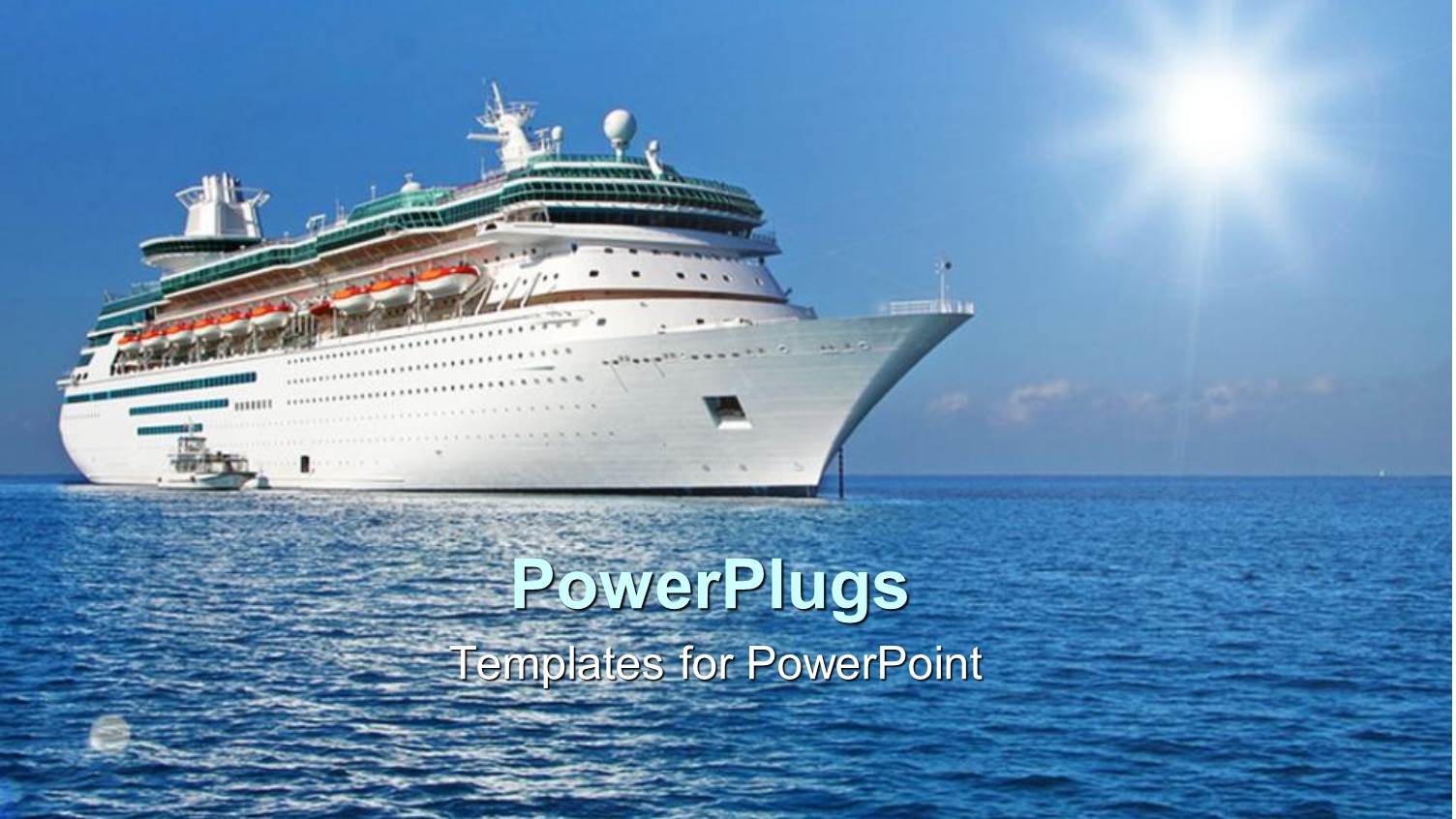 White Colored Modern Cruise Ship Sailing in Blue Ocean