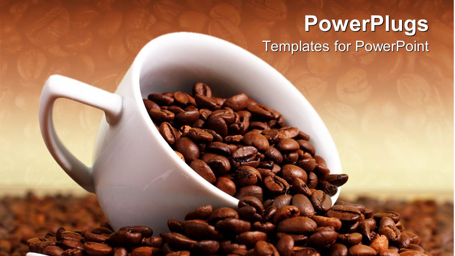 a White Cup Overloaded with Roasted Coffee Beans