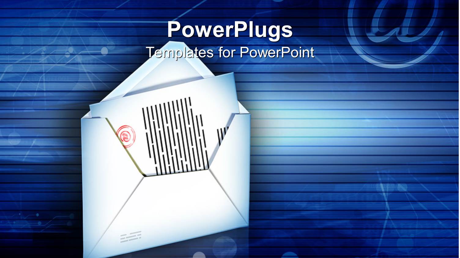 White Envelope with Letter Showing Email Symbol on Blue Background